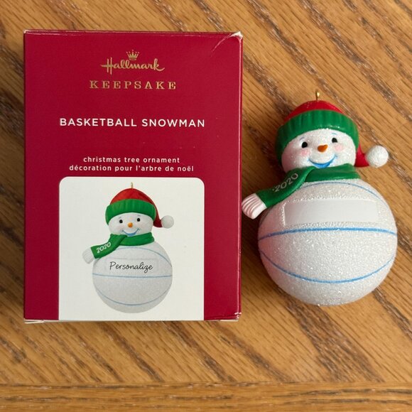 Hallmark Keepsake Ornament Basketball Snowman Personalize 2020 - Picture 2 of 7